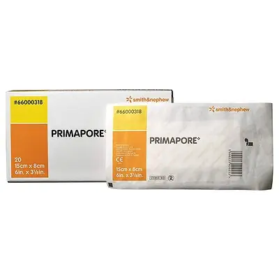 Smith & Nephew - 66000318 Primapore White Adhesive Dressing