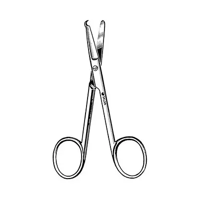 Sklar - 22-2835 Stitch Scissors Sklar® Spencer 3-1/2 Inch Length OR / Surgical Grade German Stainless Steel NonSterile Finger Ring Handle Straight Blunt Tip / Blunt Tip