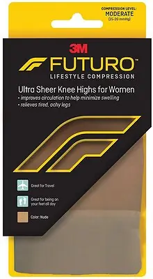 3M Company - 71061EN 3M™ Futuro™ Lifestyle Compression Ultra Sheer Knee Highs for Women