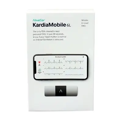 AliveCor Inc - KIT-6L-2YRCARE-24 Electrocardiograph KardiaMobile® Card Battery Operated Smart Phone Display Resting