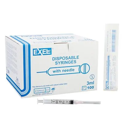 AirTite Products - 26110 Standard Hypodermic Syringe with Needle ExelInt® 3 mL 1-1/2 Inch 18 Gauge NonSafety Regular Wall
