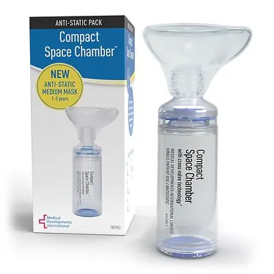 Medical Developments Intl - 42135010009 Space Chamber / Mask Kit Anti-static Compact Space Chamber™ For Most Pressurized Metered Dose Inhalers