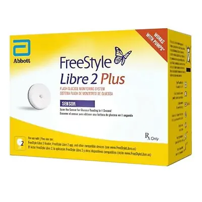 Abbott - 78747-01 Glucose Meter Sensor FreeStyle® Libre 2 Plus 1 Minute Results 15 Days No Coding Required