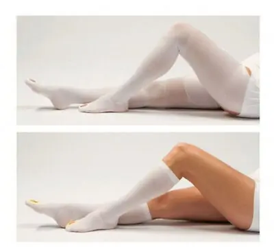 DJO - 501S-3 Anti-embolism Stocking VenaFlow® AES Thigh High Medium / Short White Inspection Toe