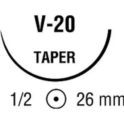 Covidien - GS-833 Nonabsorbable Suture with Needle Sofsilk™ Silk V-20 1/2 Circle Taper Point Needle Size 2-0 Braided