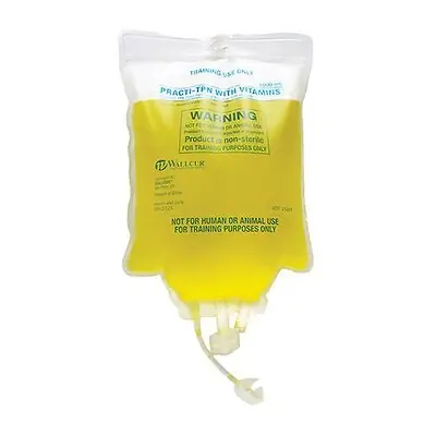 Wallcur - 252VT Clinical Training Medication Practi-TPN Bag with Vitamins™ Liquid I.V. Bag 1000 mL