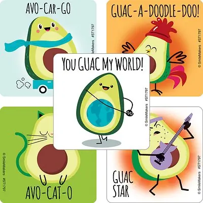 SmileMakers - ST1797R Sticker SmileMakers® 100 per Roll Avocado Pea 2-1/2 X 2-1/2 Inch