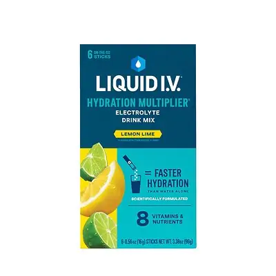 Emerson Healthcare - LVM-6001 Liquid I.V.® Hydration Multiplier Electrolyte Drink Mix Stick Packs Lemon Lime