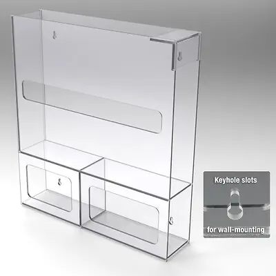 Poltex Inc - PPESTAT7-W PPE Dispenser Poltex Wall Mount Clear PETG
