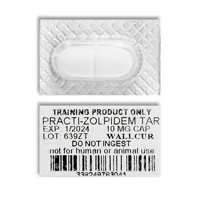 Wallcur - 639ZT Clinical Training Medication Practi-Zolpidem Tartrate™ Scored Caplet Blister Pack 10 mg per Dose