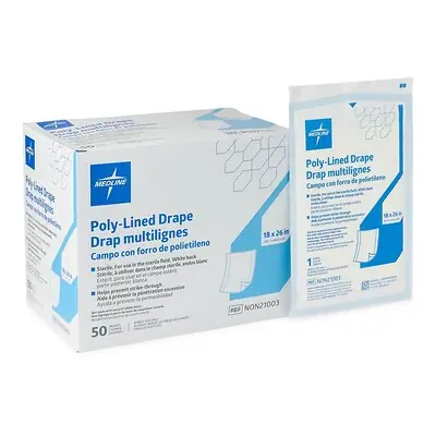Medline - NON21003 General Purpose Drape Medline Poly Lined Towel Drape 18 W X 26 L Inch Sterile