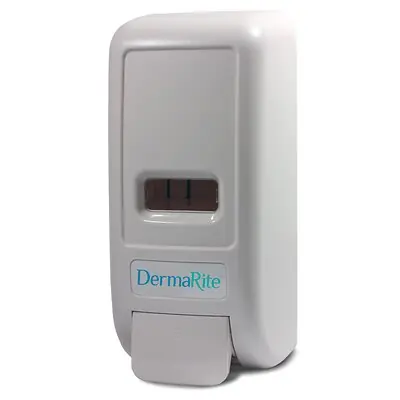 DermaRite Industries - 1500 Hand Hygiene Dispenser DermaRite® White Plastic Manual Push 800 mL Wall Mount