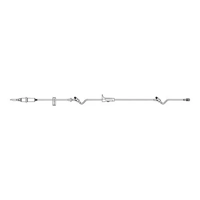 B. Braun - 354303 Primary IV Administration Set CareSafe™ Gravity 2 Ports 20 Drops / mL Drip Rate 15 Micron Filter 104 Inch Tubing Solution