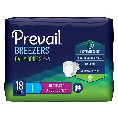 First Quality Products LLC - PVB-013/2 Prevail® Breezers® Ultimate Absorbency Incontinence Briefs