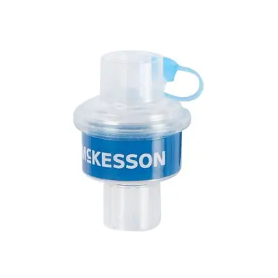 McKesson Brand - 16-6220 Heat and Moisture Exchanger with Filter McKesson 29.2 mg H₂O/L @ VT 500 mL 2.5 cm H₂O @ 30 LPM Straight