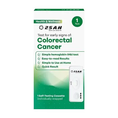 2San LLC - USFO1WO-1 Cancer Screening Test Kit 2San™ Fecal Occult Blood Test (iFOB or FIT) 1 Test per Kit (24 Kits per Case) CLIA Waived