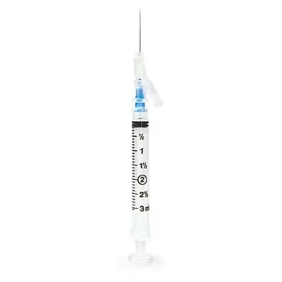 McKesson Brand - 306613 Safety Hypodermic Syringe with Needle McKesson Prevent® SG 3 mL 1 Inch 23 Gauge Sliding Safety Needle Thin Wall