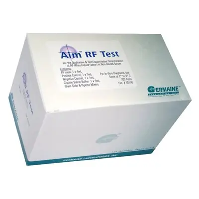 Fisher Anatomical - 23-111-305 Autoimmune Test Kit Aim™ Rheumatoid Factor (RF) 100 Tests CLIA Non-Waived