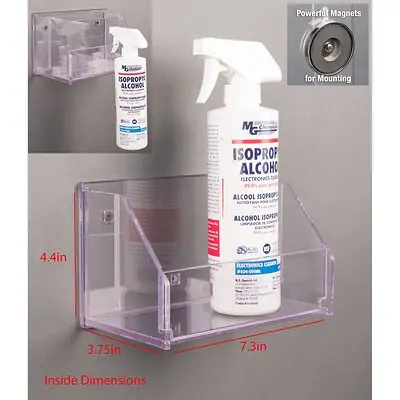 Poltex Inc - SPRAYBTL-M Spray Bottle Holder Poltex® Clear PETG Manual 1 Spray Bottle Magnet Mount