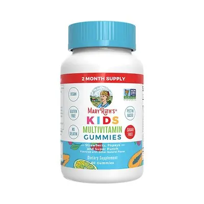 MRO MaryRuth LLC - GM-KD-MLT-CV-SF-060-UN-02 Dietary Supplement Mary Ruth's® Kids Multivitamin Vitamin A / C / D / E 390 mcg - 10 mg - 3 mcg - 4 mg Strength Gummie 60 Per Bottle Fruit Flavor
