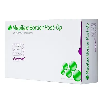 Molnlycke - 496200 Foam Dressing Mepilex® Border Post-Op 3-1/2 X 4 Inch With Border Film Backing Silicone Adhesive Rectangle Sterile
