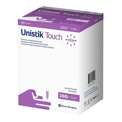 Owen Mumford - AT 1444 Safety Lancet Unistik™ 28 Gauge Retractable Pressure Activated Finger