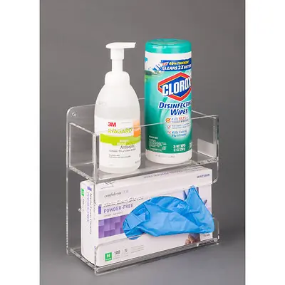 Poltex Inc - GBHSAN-W Glove and Wipe Holder Wall Mounted 10-1/4 X 10 Inch PETG Plastic