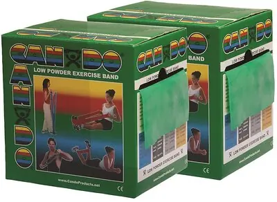 Fabrication Enterprises - 10-5493 Exercise Resistance Band CanDo® Low Powder Green 5 Inch X 50 Yard Medium Resistance