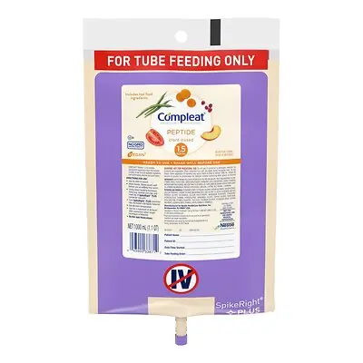 Nestle Healthcare Nutrition - 00043900617152 Compleat® Peptide Plant-Based 1.5 Tube Feeding Formula