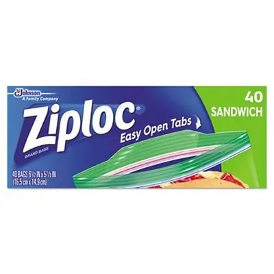 Essendant Co-United Stationers SJN315882 - Reclosable Bag Ziploc® 5-7/8 X 6-1/2 Inch Plastic Clear Zipper Closure - 40/Box, 480/Case
