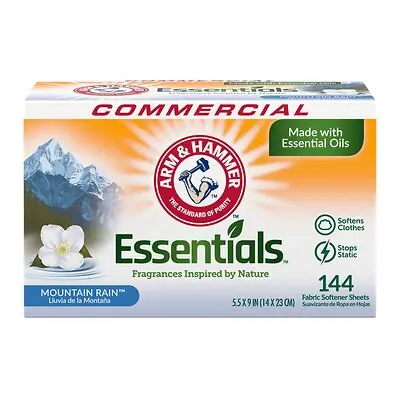 RJ Schinner Co - 33200-00102 Fabric Softener Arm & Hammer® Essentials® 144 Count Box Sheet Mountain Rain Scent