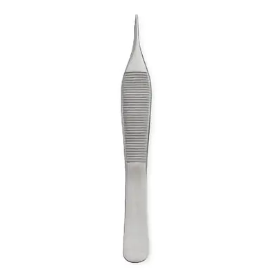 Medline - TRI66405 Dressing Forceps Centurion® Adson 4-3/4 Inch Length Floor / Office Grade Stainless Steel Sterile NonLocking Thumb Handle Straight Serrated Tips
