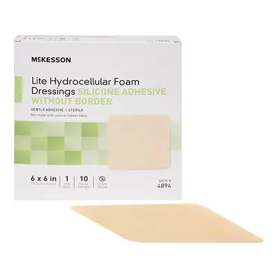 McKesson Brand - 4894 McKesson Lite Hydrocellular Foam Dressing w/ Silicone Adhesive w/o Border