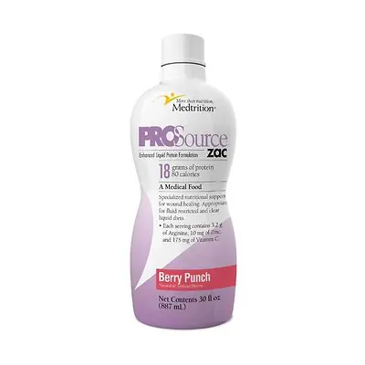 Medtrition-National Nutrition - 11555 ProSource ZAC™ Berry Punch Complete Liquid Protein for Medical Food Use