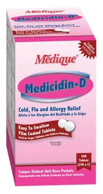Medique Products - 12013 Cold and Cough Relief Medicidin-D 325 mg - 2 mg - 5 mg Strength Tablet 2 per Pack