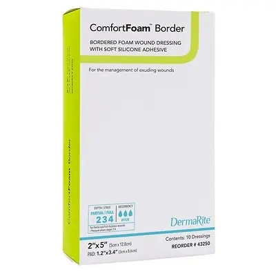 Sion Brands LLC - 43250 ComfortFoam™ Border Foam Wound Dressing with Soft Silicone Adhesive