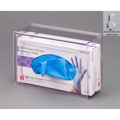 Poltex Inc - 1GBST-W Glove Box Holder Wall Mounted 1-Box Capacity Clear 9 W X 3.55 D X 5-1/2 H Inch PETG Plastic