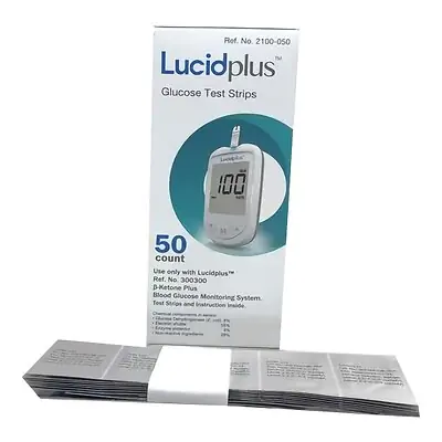 Vidan Diagnostics LLC - 2100-050 Blood Glucose and Ketone Test Strips Lucidplus™ 50 Strips per Pack For B - Ketone Plus Meter