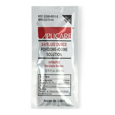 Medline - DYNDA2232A Skin Prep Solution Aplicare® 3/4 oz. Individual Packet 10% Strength Povidone-Iodine NonSterile