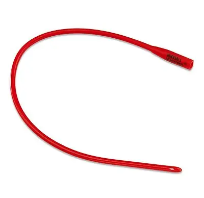 Cardinal - 8887660284 Urethral Catheter Dover™ Robinson Tip Red Rubber 28 Fr. 16 Inch Length