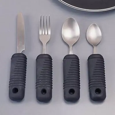 Performance Health - 081287929 Tablespoon Sure Grip™ Adaptive Silver / Black Rubber / Stainless Steel