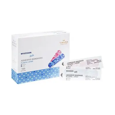 McKesson Brand - 16-4836 McKesson Kids™ Kid Design (Blue / Pink Camo) Adhesive Strip