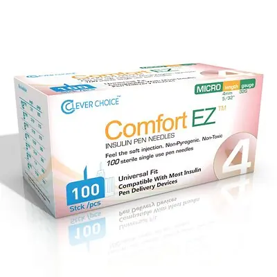 Simple Diagnostics - 32G4 Standard Insulin Pen Needle Comfort EZ™ 32 Gauge 4 mm Length NonSafety