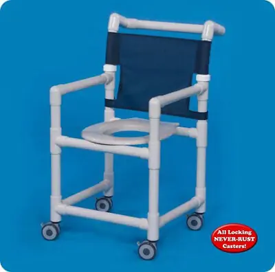IPU - SC9200 Shower Chair Original Fixed Arms PVC Frame Mesh Backrest 21 Inch Seat Width 300 lbs. Weight Capacity