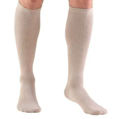 Truform - 1943TN-L Compression Sock Truform® Knee High Large Tan Closed Toe