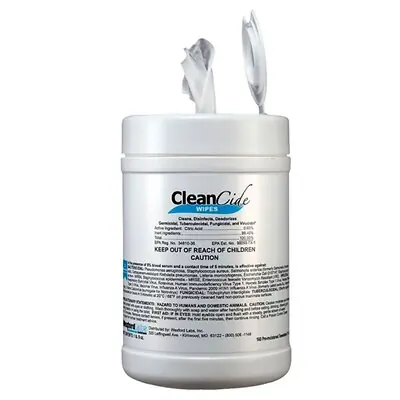 Wexford Labs - 3130C-160-CSD Surface Disinfectant Cleaner Cleancide Premoistened Germicidal Manual Pull Wipe 160 Count Canister Scented NonSterile