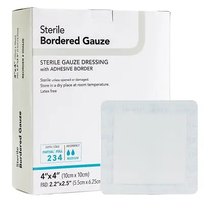 Sion Brands LLC - 00262E DermaRite® Bordered Gauze White Adhesive Dressing