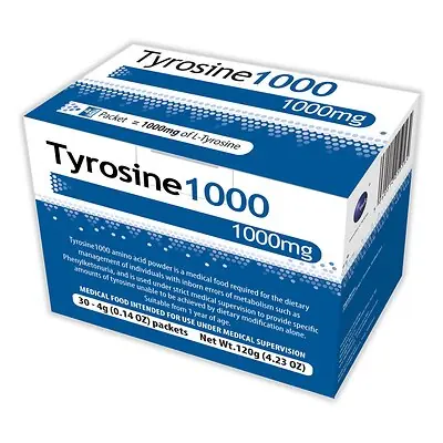 Vitaflo USA LLC - 812539021162 Oral Supplement Tyrosine 1000 Unflavored Powder 4 Gram Individual Packet