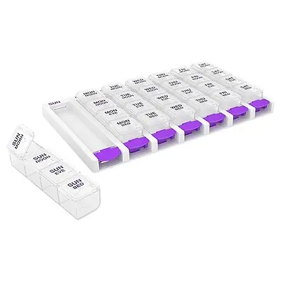 Apothecary Products - 67133 Ezy Dose® Pop Out Push-Button Medtime Planner® Pill Organizer