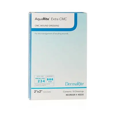 Sion Brands LLC 40220 - Gelling Fiber Wound Dressing AquaRite™ Extra CMC 2 X 2 Inch Square Sterile - 1/Each, 10/Box